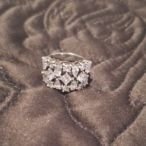 Silpada Silver Crystal Cluster Statement Ring
